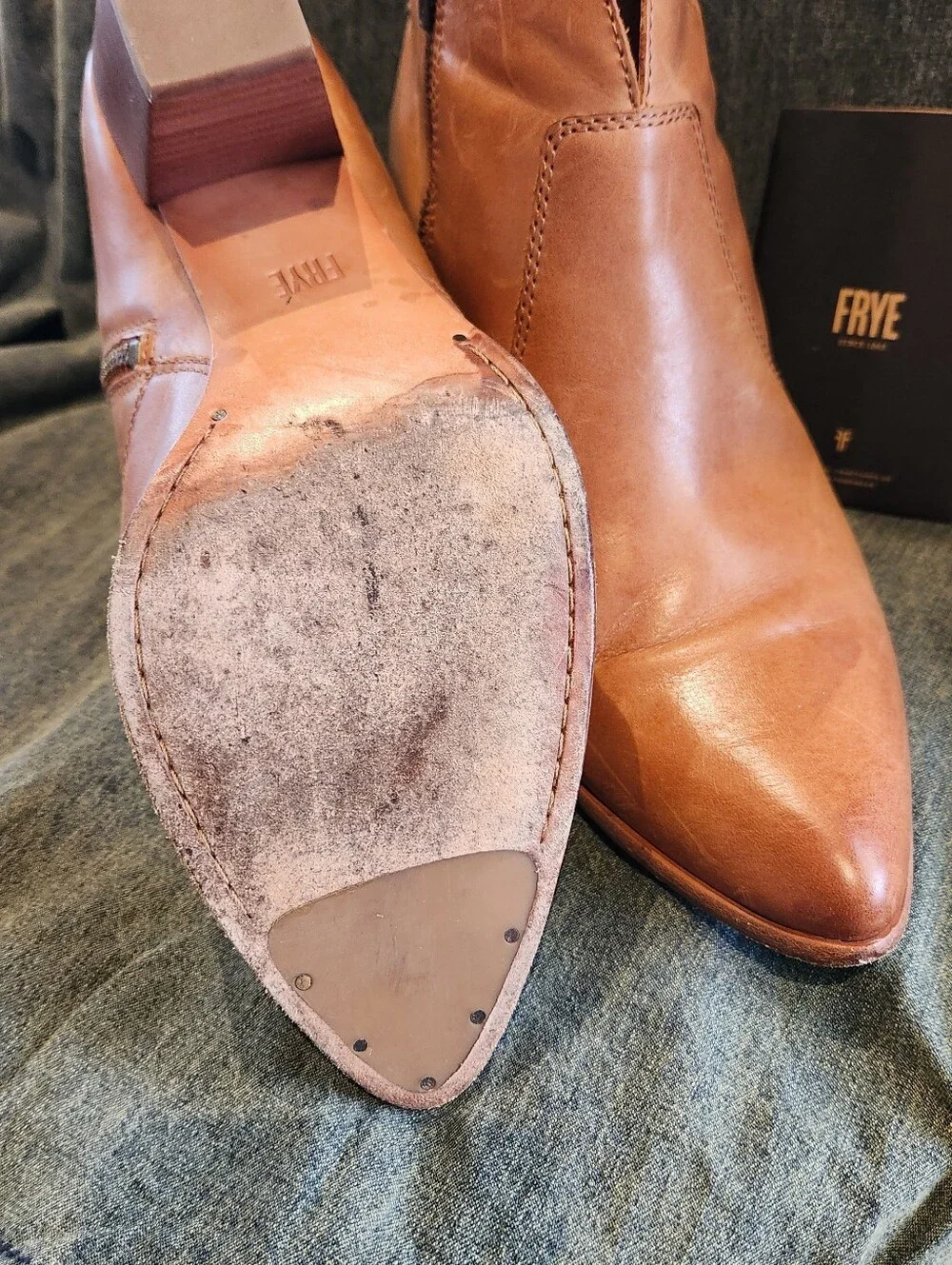 Frye Jennifer Ankle Boots Brown Leather Ankle Bootie